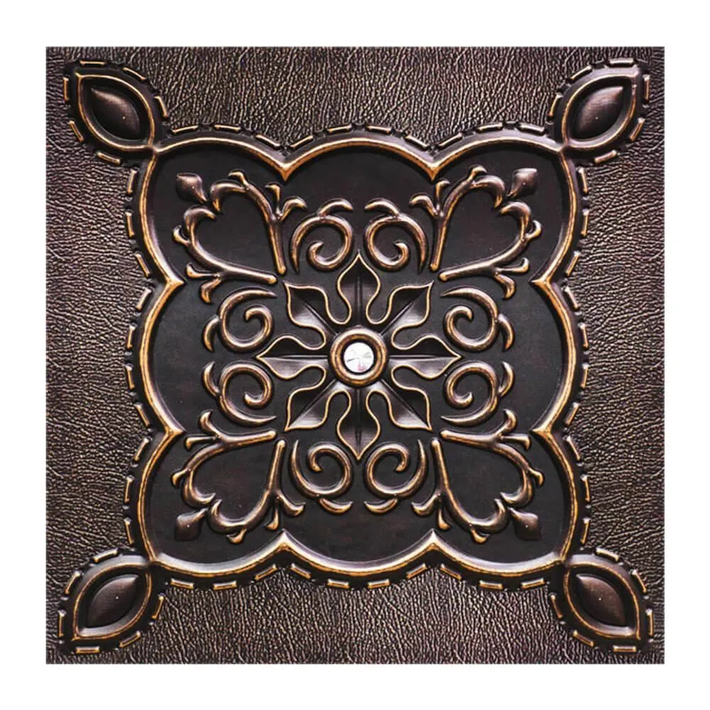 3D Brown Vintage Pattern Peel and Stick Wall Tile