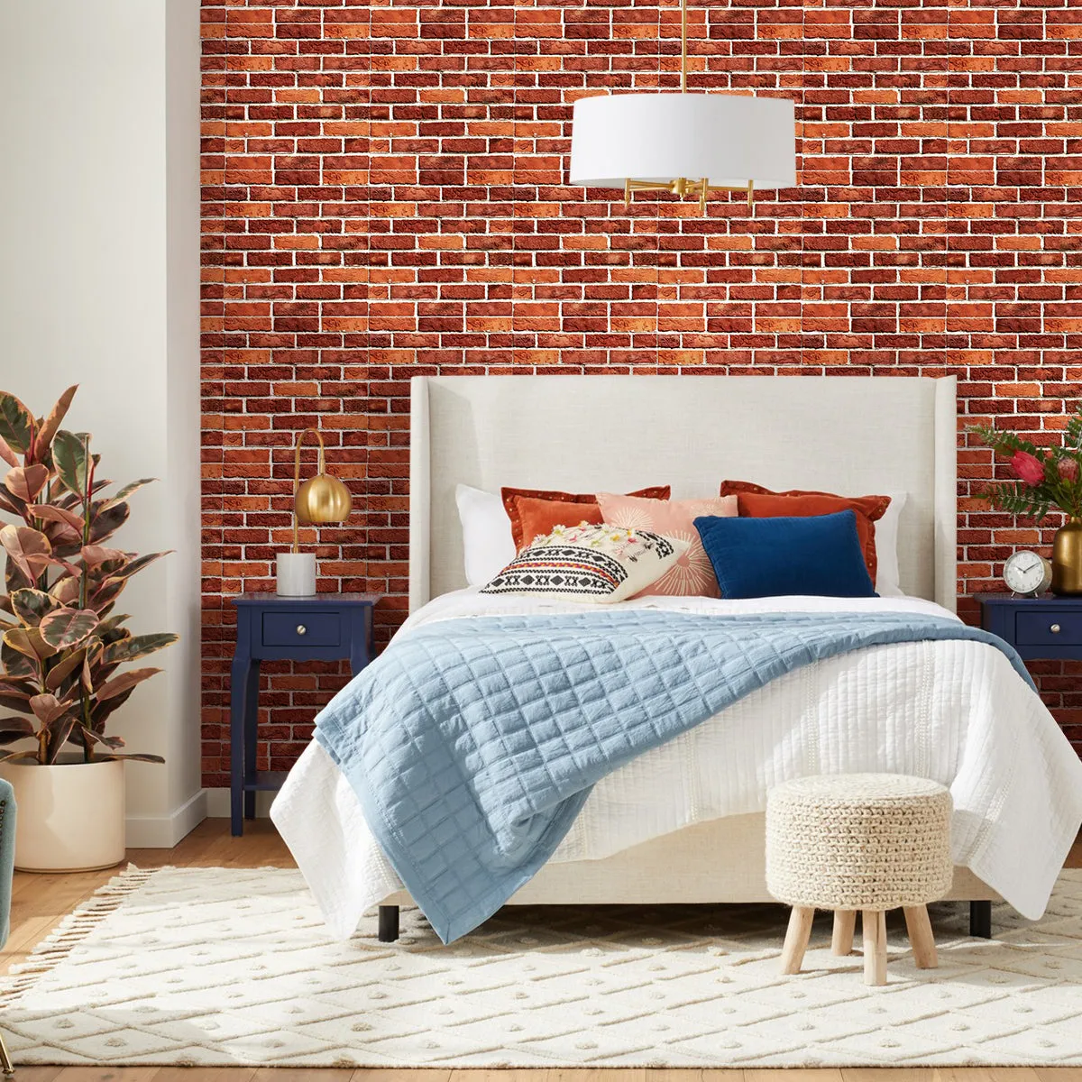 3D Classical Red Brick Peel and Stick Wall Tile