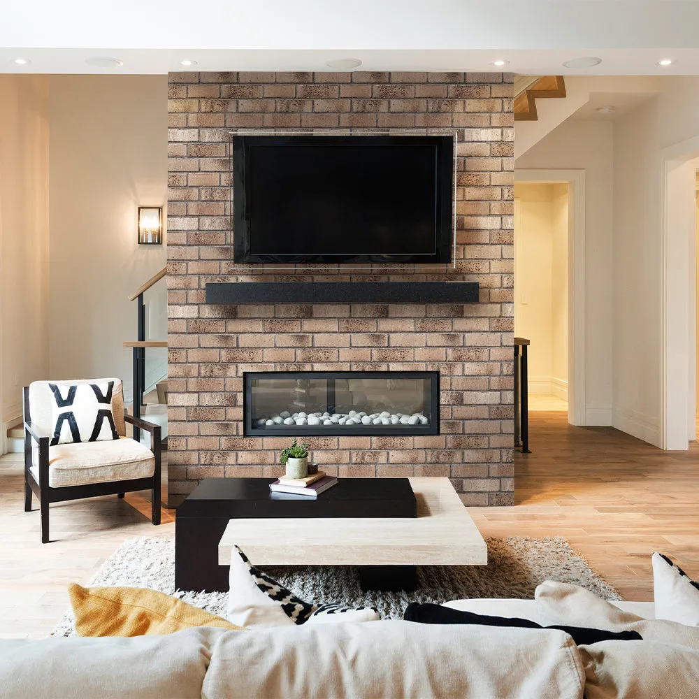 3D Coffee Brown Brick Peel and Stick Wall Tile