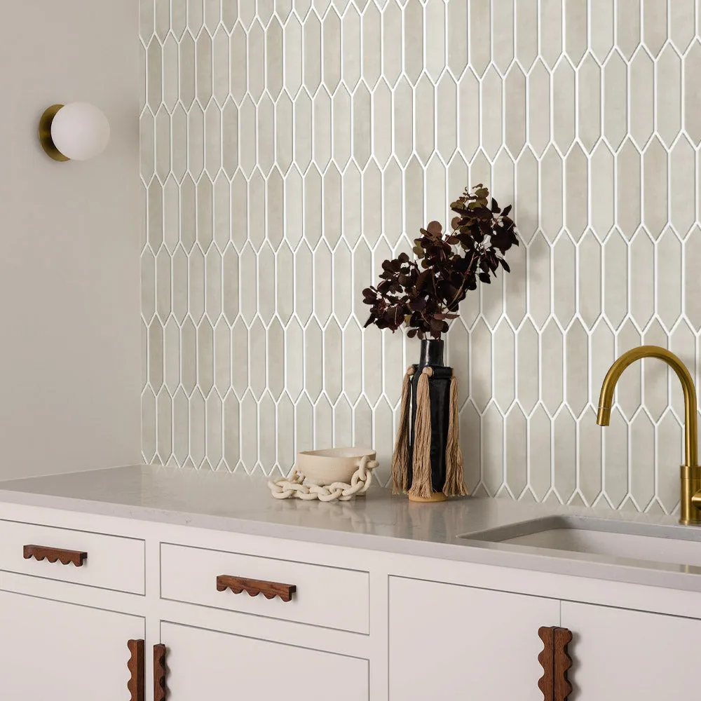 3D Earth Tones Vintage Elongated Hexagon Peel and Stick Wall Tile