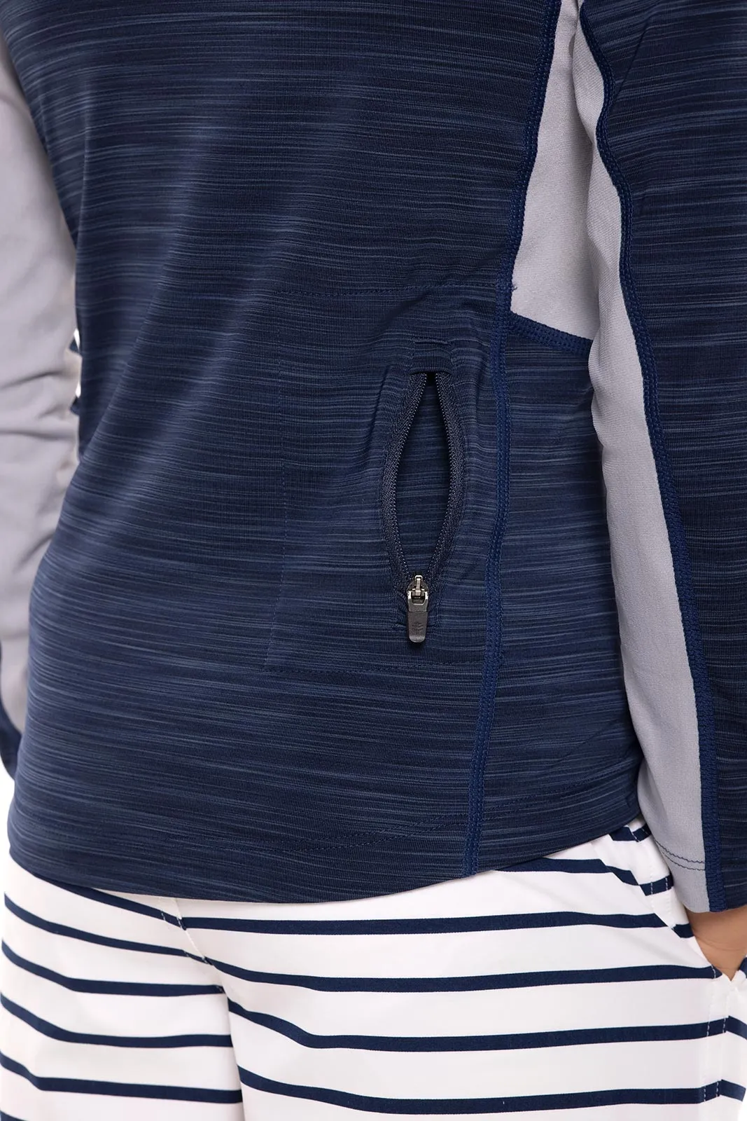 Boy's Ultimate Long Sleeve Rash Guard  |  Navy Line