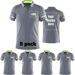 Custom Polo Shirts for Men Women Print Your Design Personalized T-Shirt with Logo Text Photo Short Sleeves