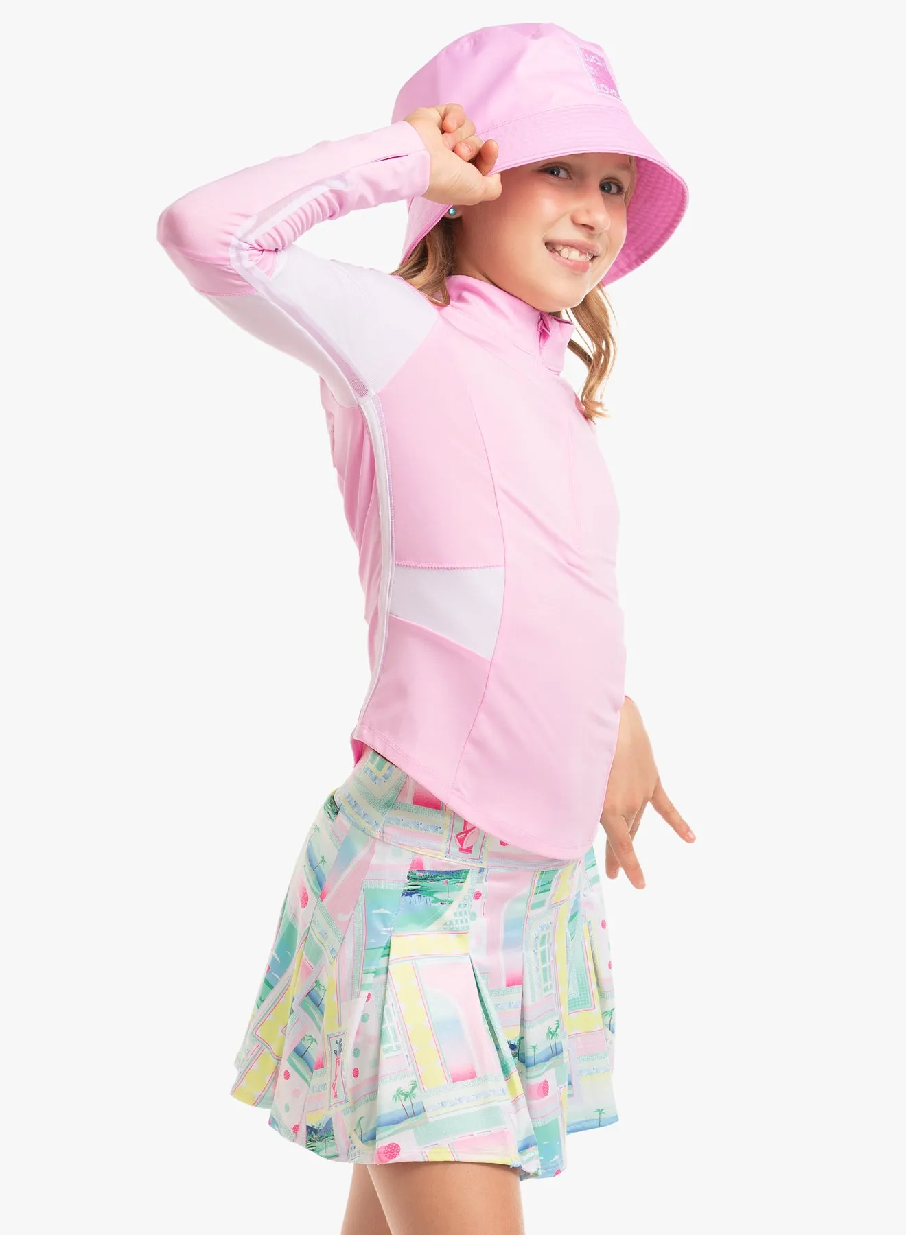 Girls Lucky In Love Girl Power 1/4 Zip Long Sleeve