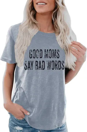 IRISGOD Womens Mom Shirt Summer Funny Short Sleeve Mommy Graphic Tees T-Shirts