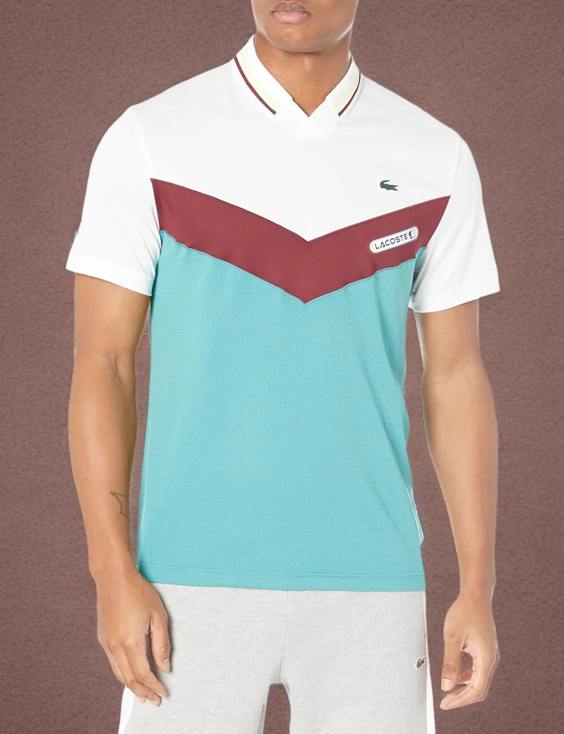 Lacoste Men's Slim Fit Tennis X Daniil Medvedev Seamless Effect Polo Shirt