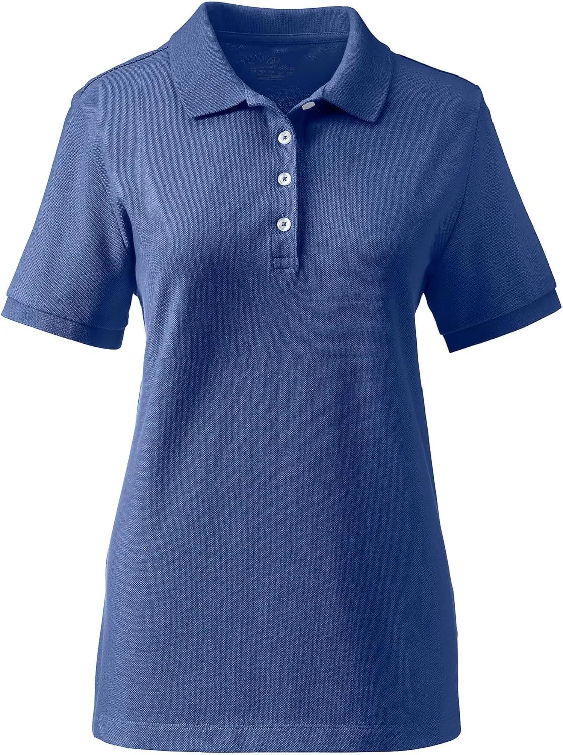 Lands' End School Uniform Women's Banded Short Sleeve Fem Fit Mesh Polo