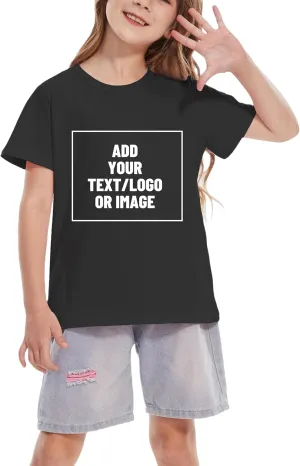 Mowbeat Custom T Shirts for Kids Customizable Girls Top Boys Personalized Shirt Design Your Own Image Photo Text Tee