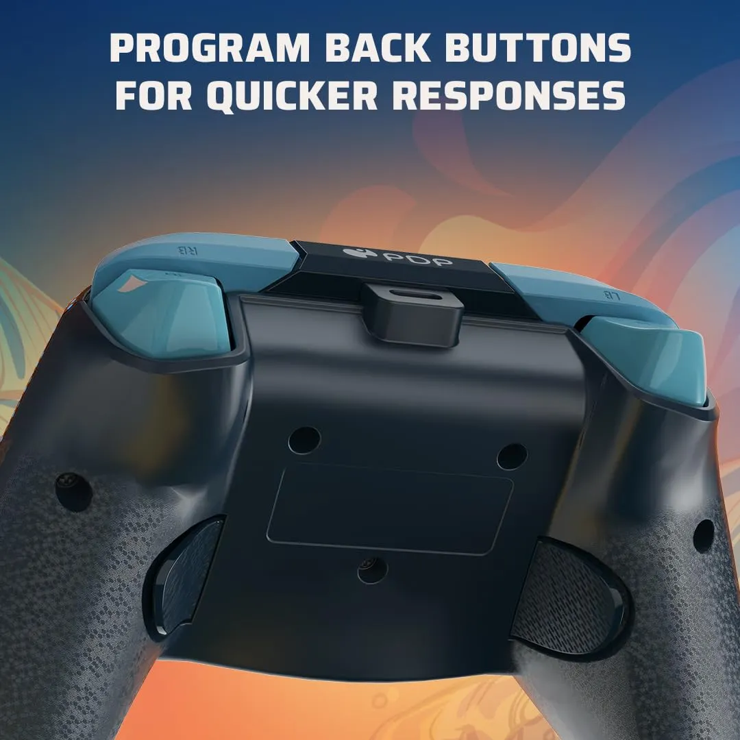 PDP Gaming REMATCH GLOW Enhanced Wired Controller: Licensed Xbox Series X|S Gamepad, Xbox One, Windows PC, Mappable Back Buttons, Audio Controls, Customizable Companion App: Blue Tide Glow in the Dark