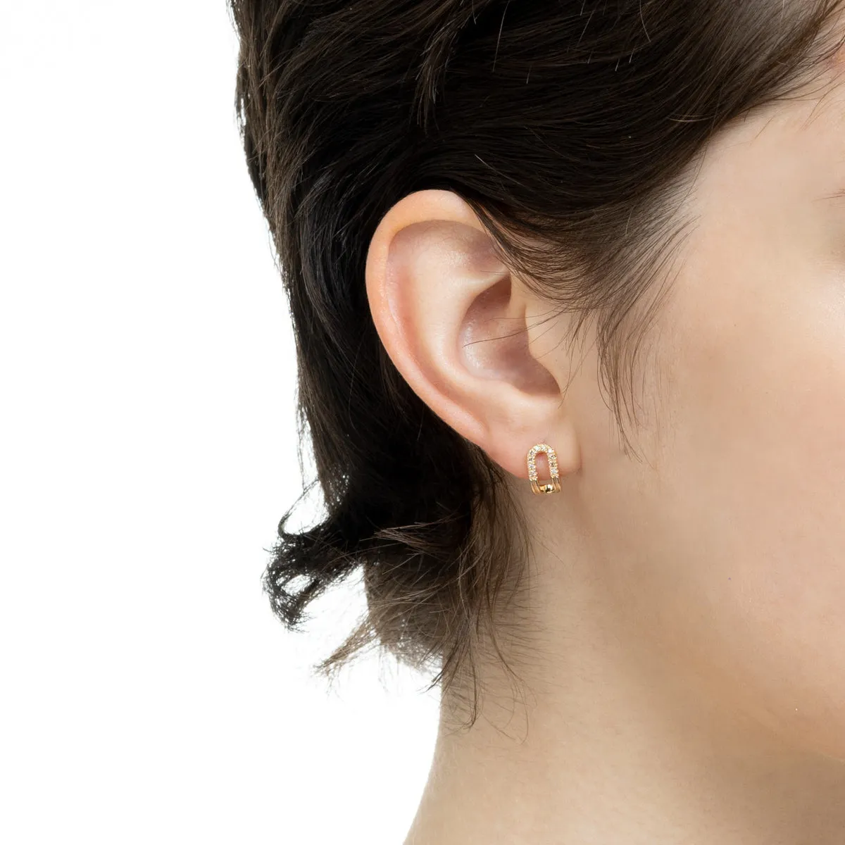 "Beluga" Oblong Diamond Earring