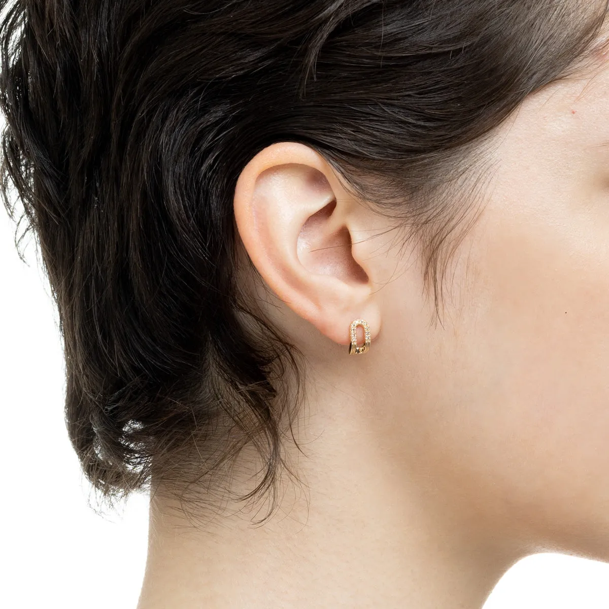 "Beluga" Oblong Diamond Earring