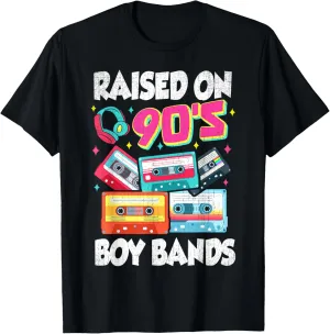 Raised On 90s Boy Bands Cassette Tape Retro T-Shirt